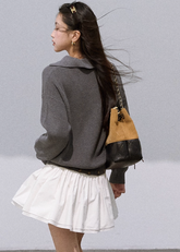 Fake Two-Piece Wool Dress